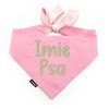 Bandana with the name of the Dog Psiakrew, personalized tied handkerchief, pink bandana scarf