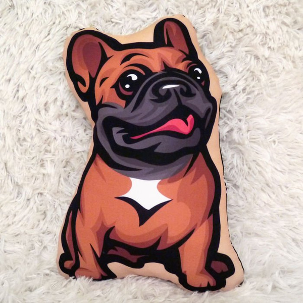 Poduszka Pies Brązowy Buldog Francuski Psiakrew Przytulanka Maskotka