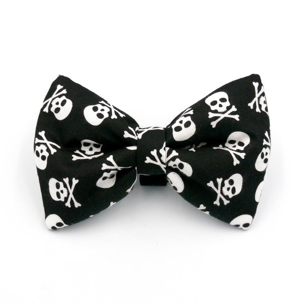 Halloween Dog Bow Tie Cat Pet- Skull Black, Psiakrew