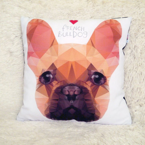 Decorative Pillow I love French Bulldog Biszkopt