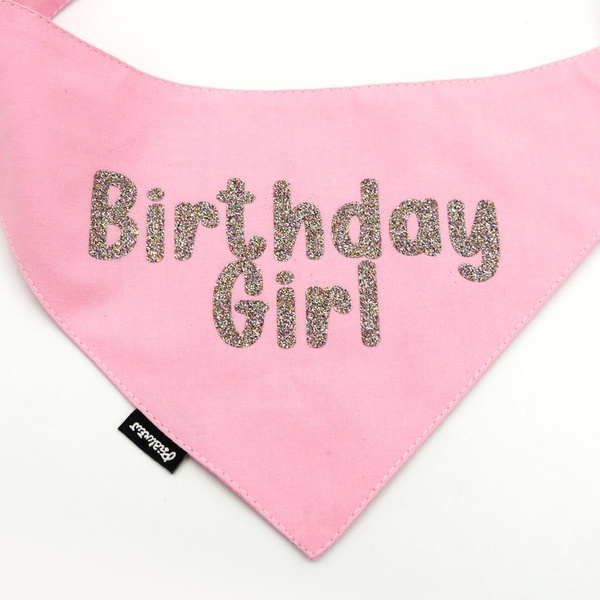 Bandana with the name of the Dog Psiakrew, personalized tied handkerchief, pink bandana scarf