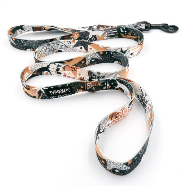 Dog Leash Deer Calls width 2.5 cm, 1" wide, big black snap hook 8 cm