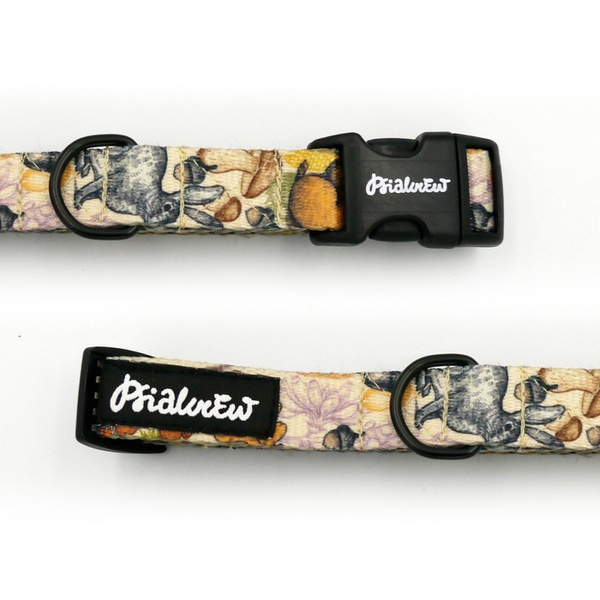 Dog Collar Forest Treasures Psiakrew, 2 cm 0.78" wide, for smaller dogs black extras