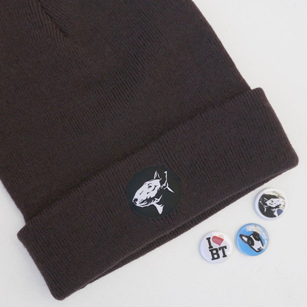 Czapka Zimowa Pies Bulterier brązowa, Seria Bully Team Psiakrew