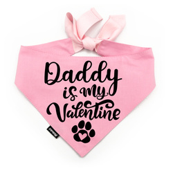 Psiakrew Rosa Bandana für den Hund Daddy is my Valentine