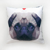 Decorative Pillow I love Pug, Mops Tłuścioszek