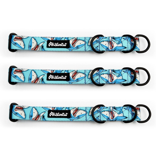 Half-choke collar Shark Psiakrew, 2.5 cm wide, medium and big dogs, black extras