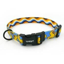 Obroża dla psa regulowana klamra zatrzaskowa Ducky Duck Psiakrew 2,5 cm czarne okucia