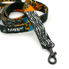 Dog Leash Wild Animals, 2 cm wide, black small snap hook 4 cm