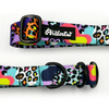 Half-choke collar Crazy Leopard, 2.5 cm wide, medium and big dogs, black extras