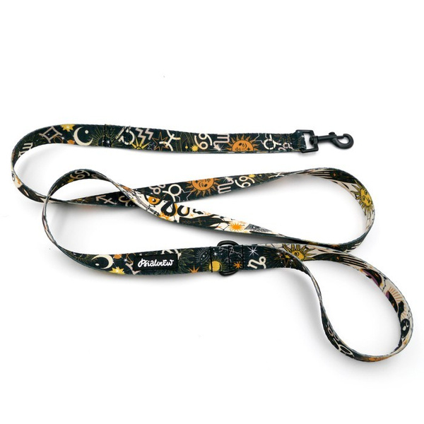 Dog Leash Zodiak width 2.5 cm, 1" wide, black snap hook 6 cm
