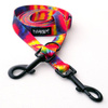 Długa Smycz Dla Psa Tie Dye Przepinana Regulowana szerokość 2 cm, czarny karabińczyk 7 cm