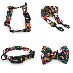 ACCESSORY KIT. Big dog. Winter is Coming Psiakrew Series; Collar, Harness, Leash, Bow tie