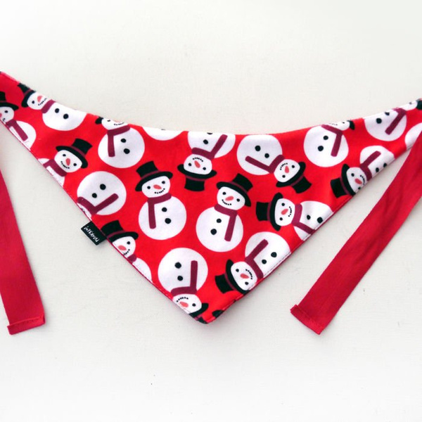 Premium Dog Bandana Snowman handkerchief style to tie around your pet’s neck
