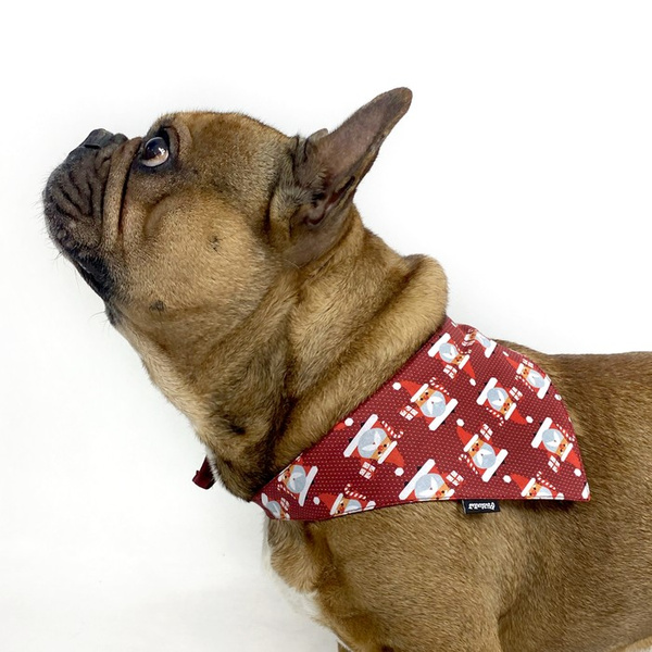 Premium Dog Bandana Santa Clauses handkerchief style to tie around your pet’s neck, Burgundy