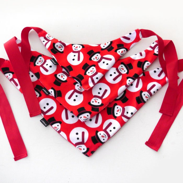 Premium Dog Bandana Snowman handkerchief style to tie around your pet’s neck