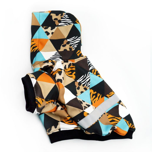 Dog Hoodie Wild Animals Psiakrew, reflective inserts, animal print