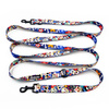Dog Leash Dia de los Muertos width 2.5 cm, 1"  wide, snap hook black 6cm