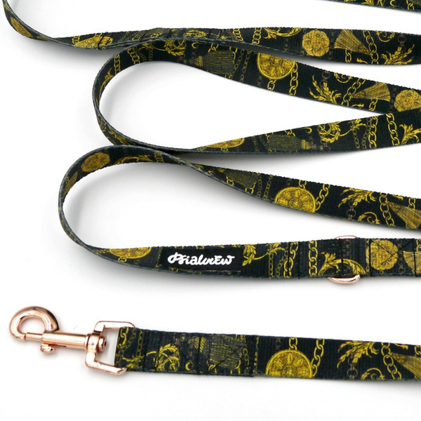 Hundeleine Donatella Psiakrew Breite 2 cm, Roségold Karabinerhaken 6 cm