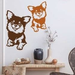 Wandtattoo Hund Chihuahua Sister Wanddekoration für ein Kinderzimmer für einen Hundeliebhaber