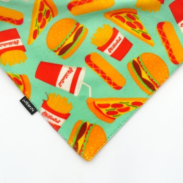 Premium Dog Bandana Doggy Foodie handkerchief style to tie around your pet’s neck