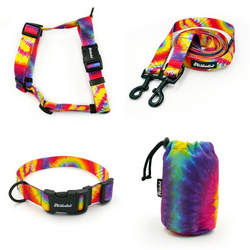 ACCESSORY KIT. Medium dog. Tie Dye Psiakrew Series; Collar, Harness, Leash, Sachet for dog treats