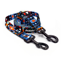 Lange abnehmbare Hundeleine Sorry Winnetou Psiakrew, Band 2,5 cm, Karabiner 8 cm, schwarz