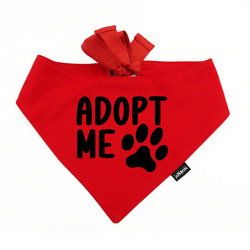 Bandana dla psa Adopt Me Psiakrew, personalizowana wiązana chusteczka, czerwona bandana apaszka