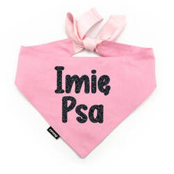 Bandana with the name of the Dog Psiakrew, personalized tied handkerchief, pink bandana scarf