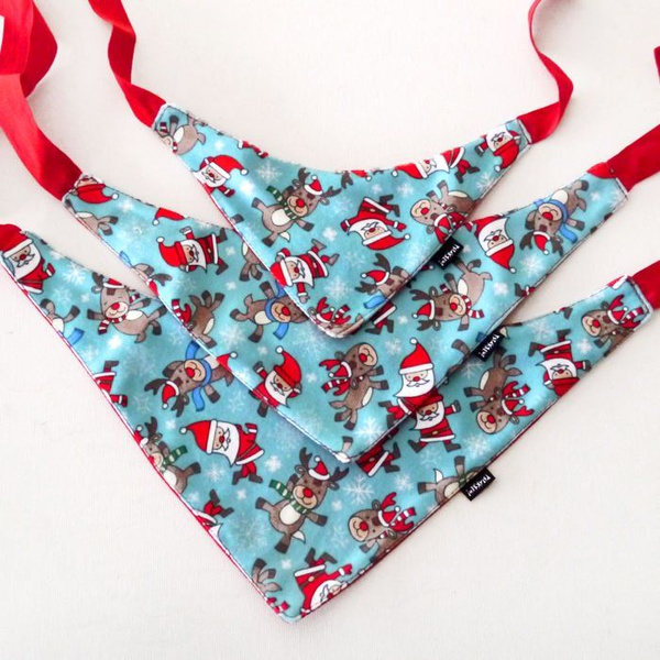 Premium Dog Bandana Santa b-boy handkerchief style to tie around your pet’s neck