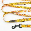 Long Dog Leash Busy Bees Psiakrew width 2 cm (0.78"),  black snap hook 7 cm (3,15")