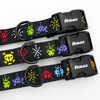 Verstellbares Halsband Invaders Psiakrew, 2,5 cm breit, schwarze Beschläge