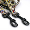 Dog Leash Dog Tattoo Flash width 2.5 cm, 1"  wide, snap hook black 8cm