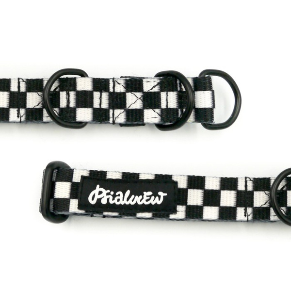 Half-choke collar Checker, 2 cm wide, for small dogs, black extras
