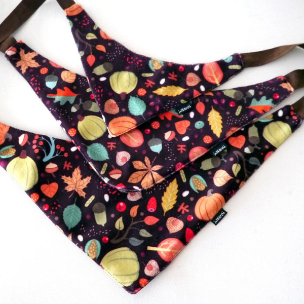 Premium Dog Bandana Autumn handkerchief style to tie around your pet’s neck