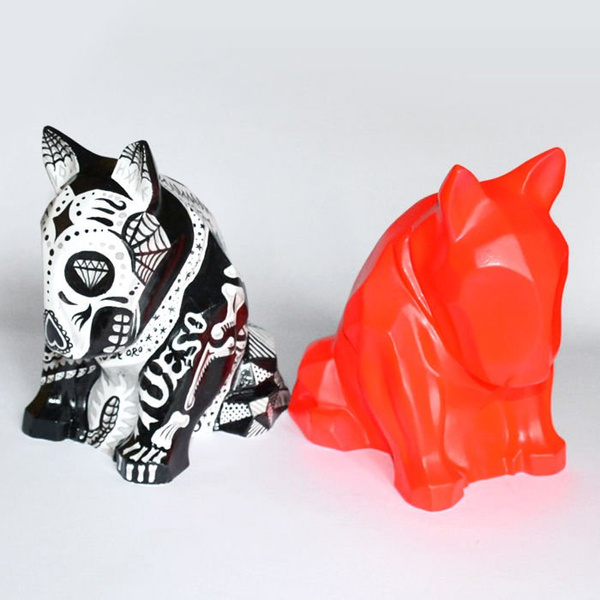 Fluorescent Sculpture Bull Terrier Dog