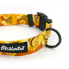 Dog Collar Busy Bees Psiakrew 2.5 cm 1"  wide, black fittings