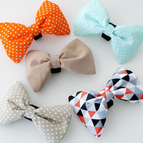 Orange and white polka dot Dog Bow Tie Mandarin, Pet Bow Tie, Bowtie, Collar Attachment