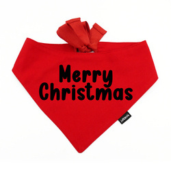 Red Bandana with black lettering Merry Christmas Psiakrew
