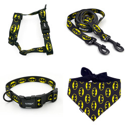 ZUBEHÖRSATZ. Großer Hund. Bat Dog Psiakrew - Serie; Halsband, Geschirr, Leine, Bandana