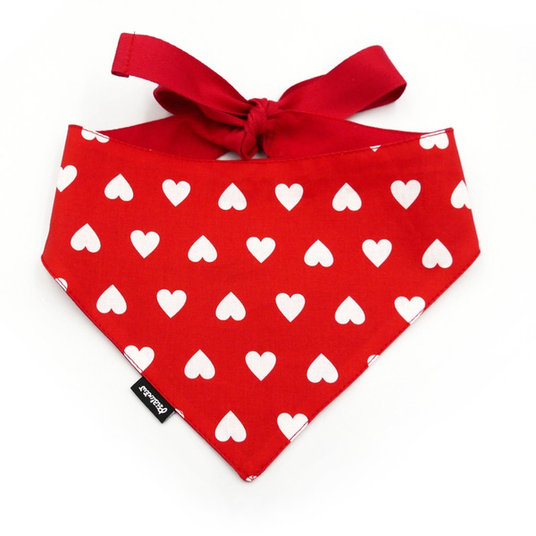 Dog bandana with Hearts pattern Psiakrew handkerchief style to tie around your pet’s neck