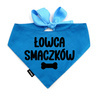 Bandana dla Psa - ŁOWCA SMACZKÓW - Psiakrew, personalizowana wiązana chusteczka, niebieska apaszka