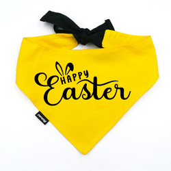 Personalisiertes gelbes Bandana für Hunde Happy Easter Psiakrew