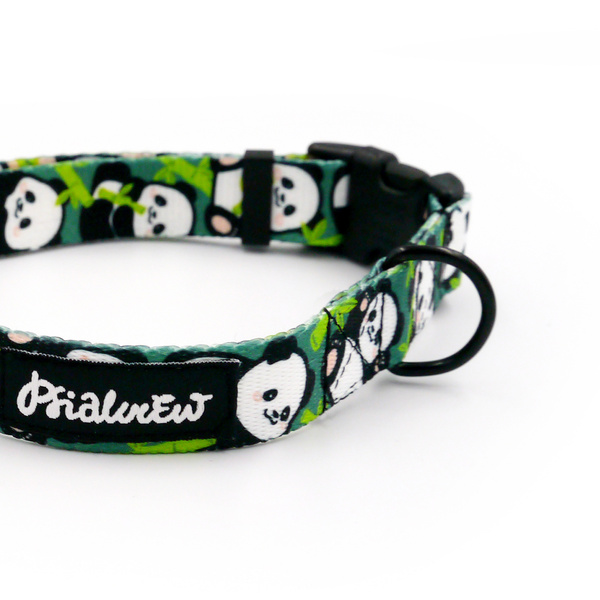 Obroża dla Psa Regulowana Bamboo Panda Psiakrew, 2 cm, dla mniejszych psów i szczeniaków
