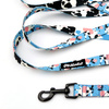 Long Dog Leash Spotted Cow Psiakrew width 2 cm (0.78"), black snap hook 6 cm