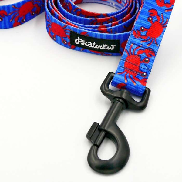 Smycz spacerowa miejska dla Psa Sea Look, szerokość 2,5 cm, duży mocny czarny karabińczyk 8cm