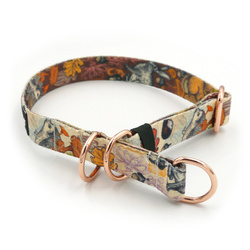 Half-choke collar Forest Treasures 2 cm wide, for small dogs, rose gold extras