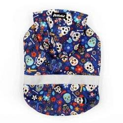 Bluza dla Psa z kapturem Dia de los Muertos odblaskowy element, nadruk meksykańskie czaszki