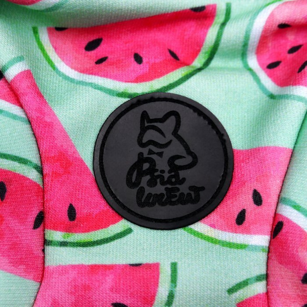 Dog Hoodie Watermelon Psiakrew, reflective inserts, watermelon pattern