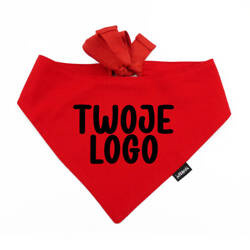 Rotes personalisiertes Hundehalstuch, Ihre Logo-Grafik, gebundenes Taschentuch, Schal Psiakrew